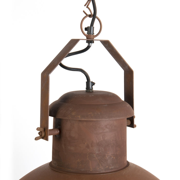 QAZQA Industriële hanglamp roestbruin met gouden binnenkant - Engine