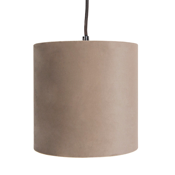 QAZQA Hanglamp met 5 gekleurde velours kappen 20 cm - Cava