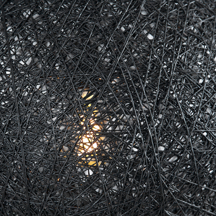 QAZQA Landelijke hanglamp zwart 60 cm - Corda