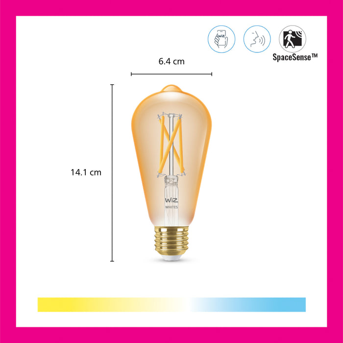 WiZ Edison Filament 2-pack - Slimme LED-Verlichting - Warm- tot Koelw…