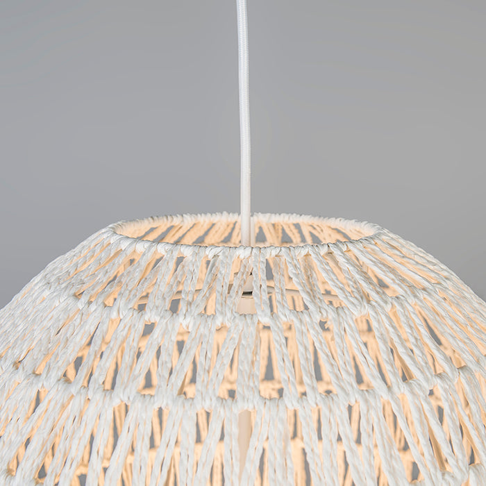 QAZQA Retro hanglamp wit 40 cm - Lina Ball 40