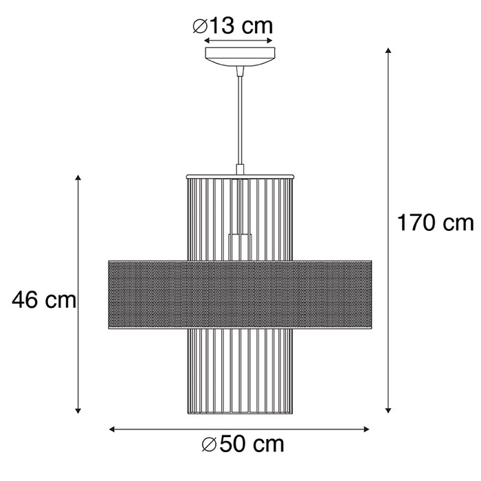 QAZQA Design hanglamp goud met zwart 50 cm - Tess