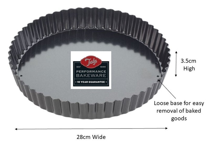 Geribbelde Bakvorm, Losse Bodem, 28 x 3.5 cm - Tala | Performance