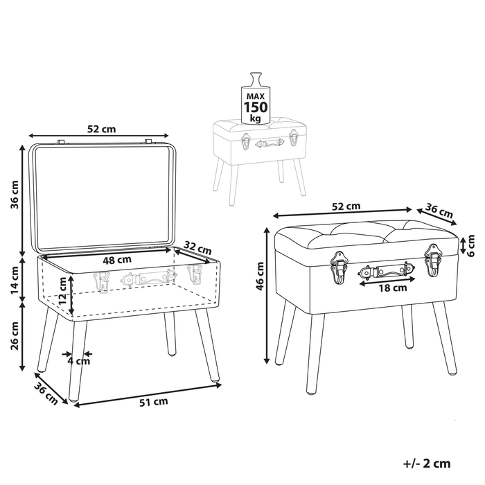 Beliani - MALLARD - Hocker - Roze - Corduroy