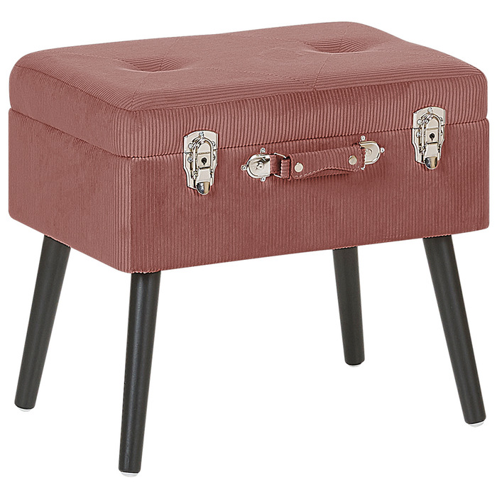 Beliani - MALLARD - Hocker - Roze - Corduroy