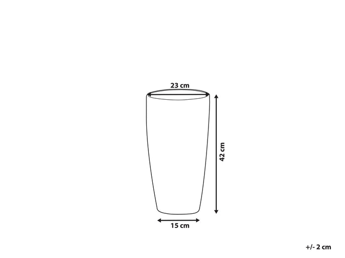 Beliani - LIMENARI - Plantenbak - Wit - 32 cm - Stenenmix