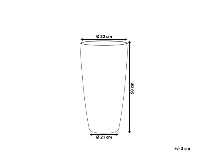 Beliani - TSERIA - Plantenbak - Wit - 32 cm - Stenenmix