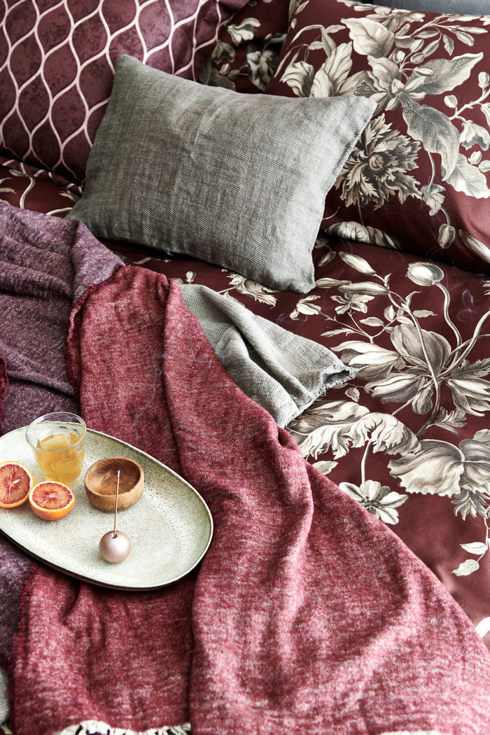 Vandyck Dekbedovertrek BLOOM ART Cabernet 140x220 cm (satijnkatoen)