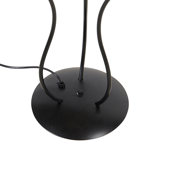 QAZQA Design vloerlamp zwart 3-lichts - Wimme