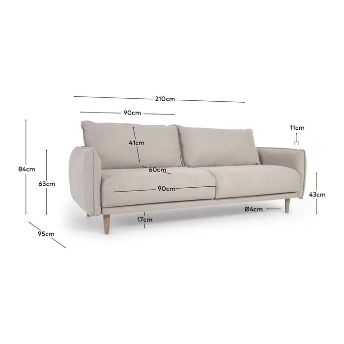 Kave Home Carlota 3-Zitsbank - Beige