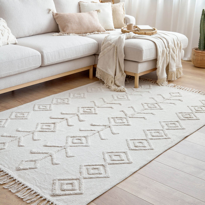 Kave Home Mihaela 3-Zitsbank Chaise Longue Rechts - Wit