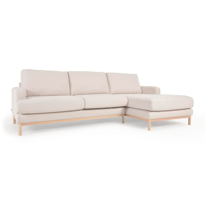 Kave Home Mihaela 3-Zitsbank Chaise Longue Rechts - Wit