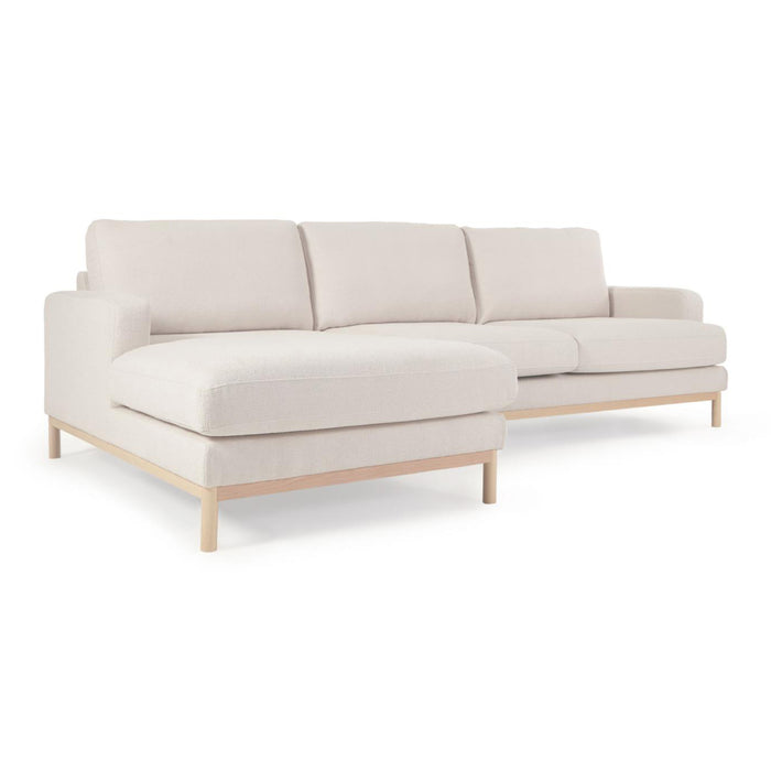 Kave Home Mihaela 3-Zitsbank Chaise Longue Links - Wit