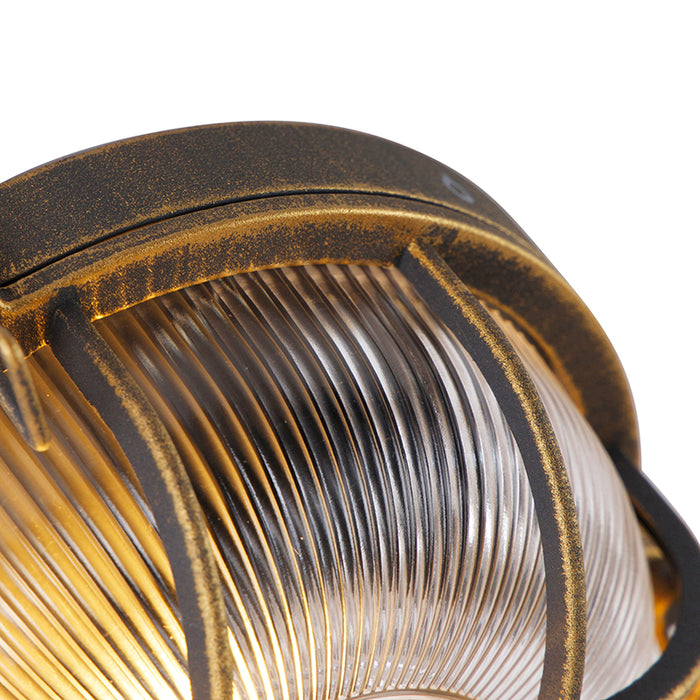 QAZQA Wand- en plafondlamp goud|messing rond IP44 - Noutica