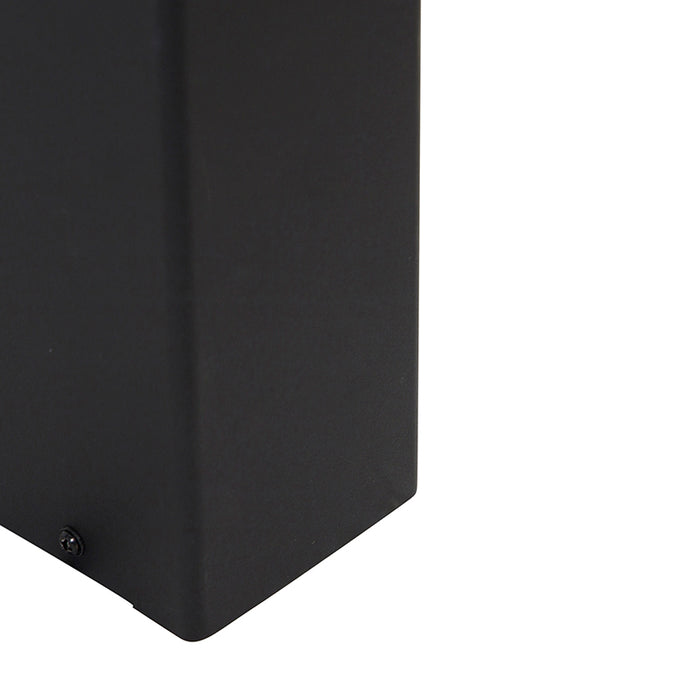 QAZQA Staande buitenlamp zwart met opaal witte kap 50 cm - Denmark