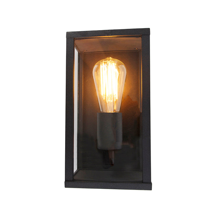 QAZQA Industriële wandlamp zwart 26 cm IP44  - Charlois