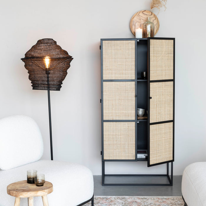 by fonQ Wave Opbergkast - H 145 x B 70 cm - Zwart