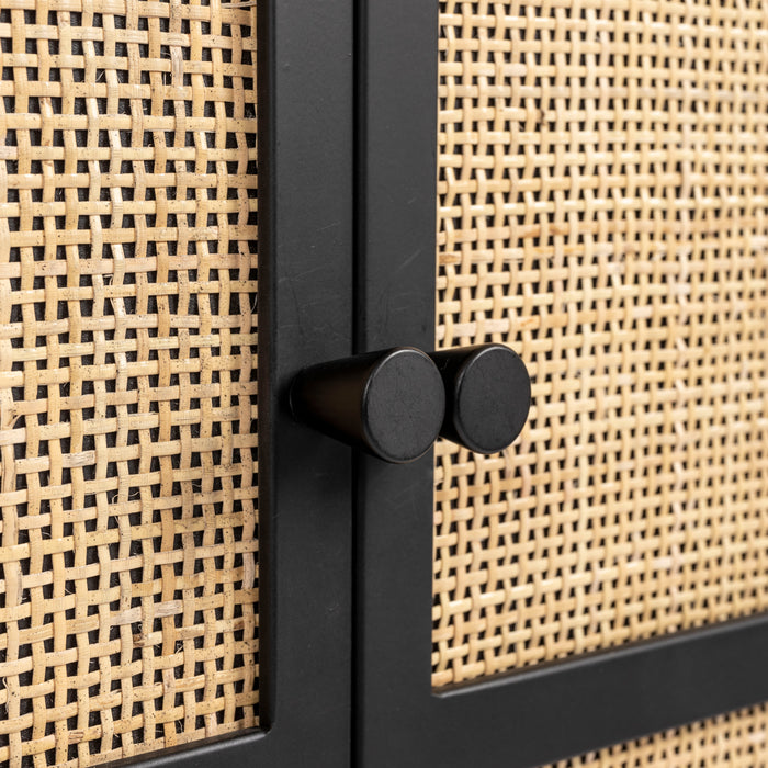 by fonQ Wave Opbergkast - H 145 x B 70 cm - Zwart