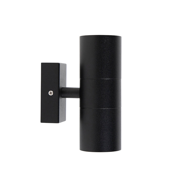 QAZQA Set van 2 buitenwandlampen zwart IP44 - Duo