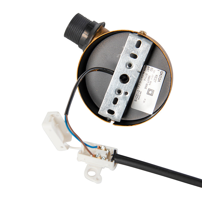 QAZQA Vintage wandlamp goud met taupe velours kap - Matt