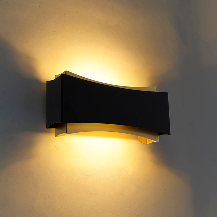 QAZQA Moderne wandlamp zwart met goud - Plats