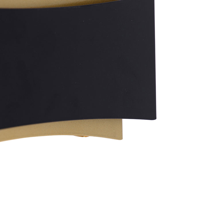 QAZQA Moderne wandlamp zwart met goud - Plats