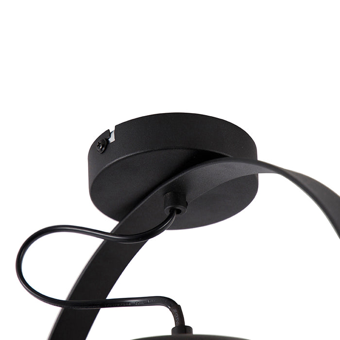 QAZQA Industriële plafondlamp zwart met goud verstelbaar - Magnax