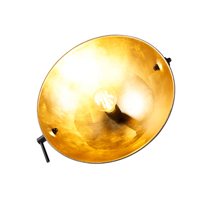 QAZQA Industriële plafondlamp zwart met goud verstelbaar - Magnax