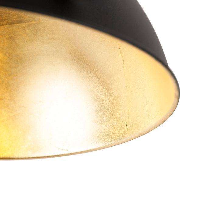 QAZQA Industriële plafondlamp zwart met goud verstelbaar - Magnax