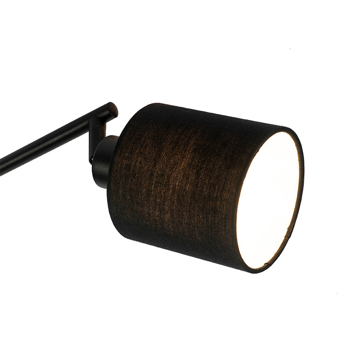 QAZQA Moderne plafondlamp zwart 89,5 cm 4-lichts verstelbaar - Hetta