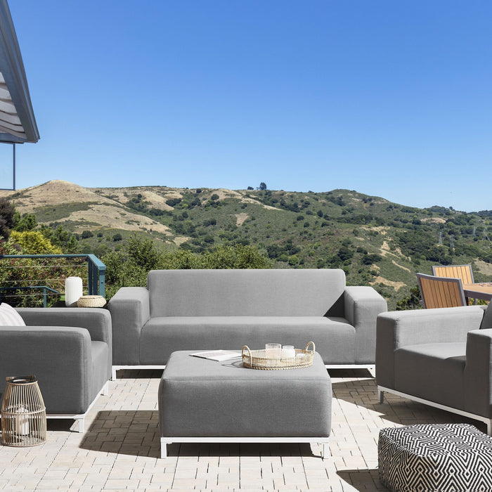 Beliani - ROVIGO - Loungeset voor 5 - Grijs - Polyester