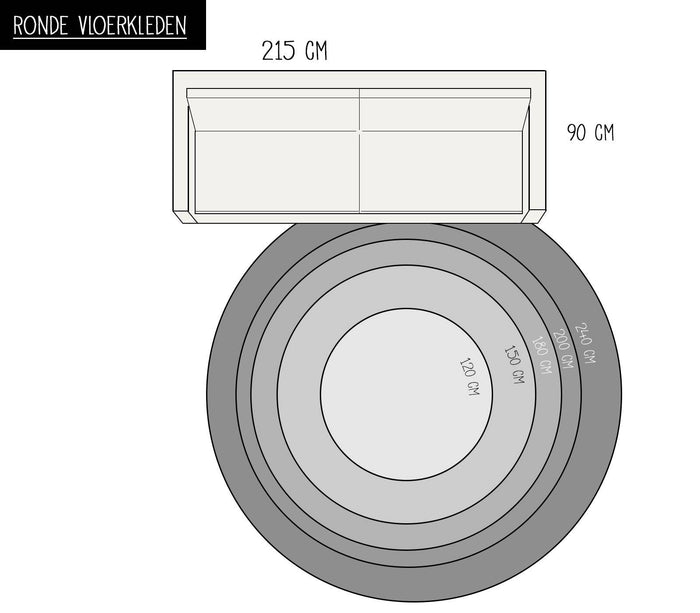 Eva Interior - Rond Vloerkleed - Jute - Naturel|Groen