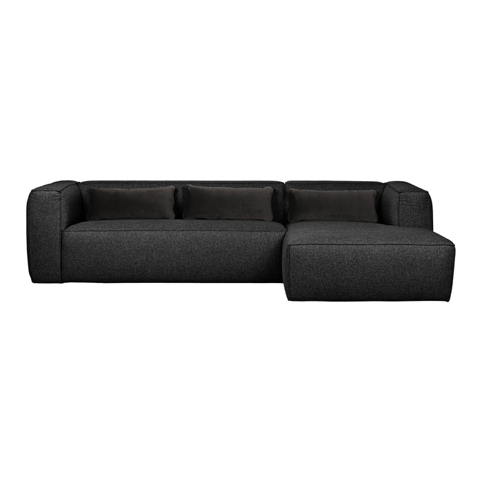 WOOOD Bean Hoekbank met Chaise Longue Rechts - Melange - Dark Grey