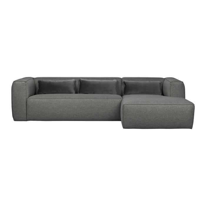 WOOOD Bean Hoekbank met Chaise Longue Rechts - Melange - Mid Grey