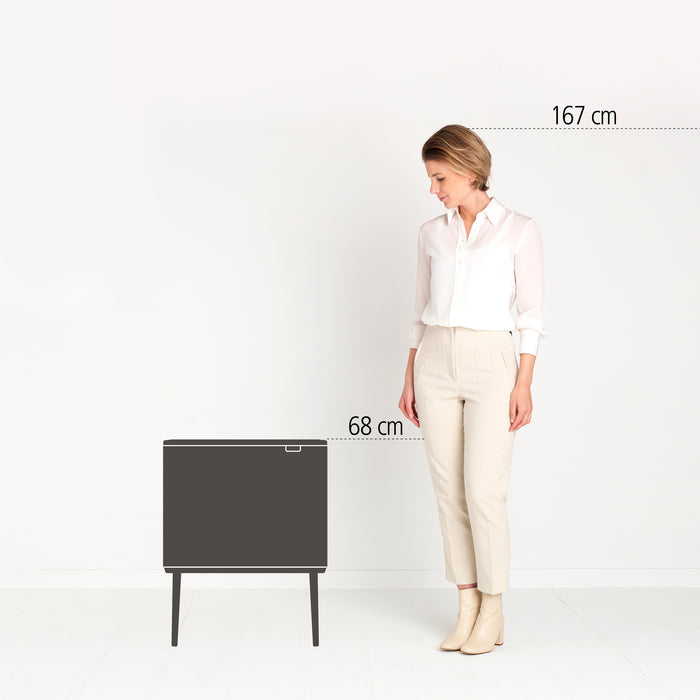 Brabantia Bo Touch Bin Afvalemmer 11 + 23 L - Vingerafdrukvrij - Zilver