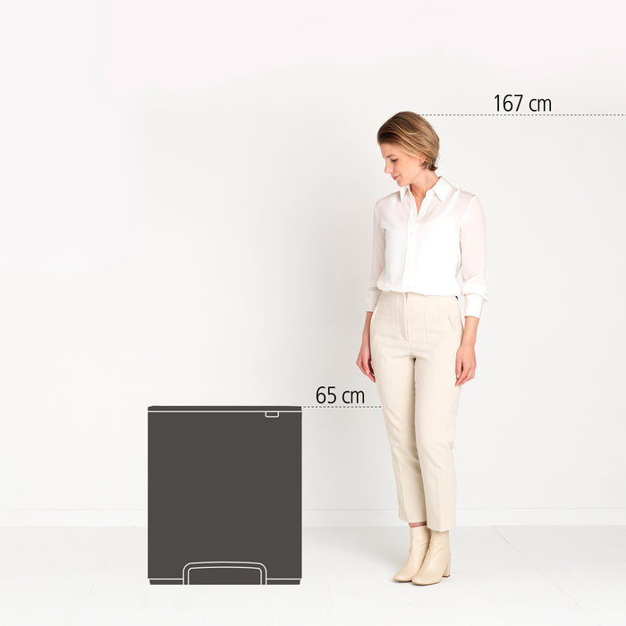 Brabantia Bo Pedaalemmer 60 Liter (2x30 liter) - Matt Steel