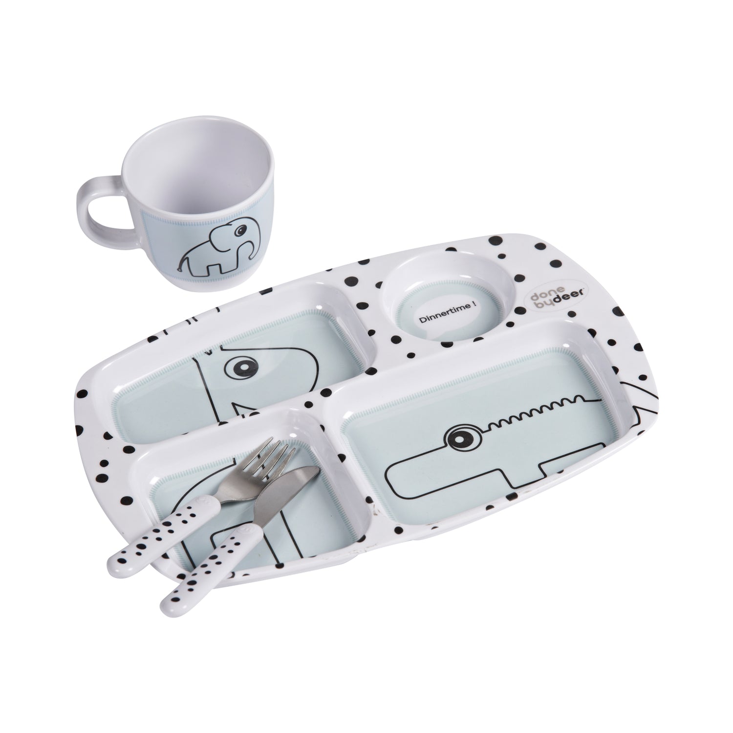 Done by Deer Happy Dots Serviesset 4-delig - Blauw