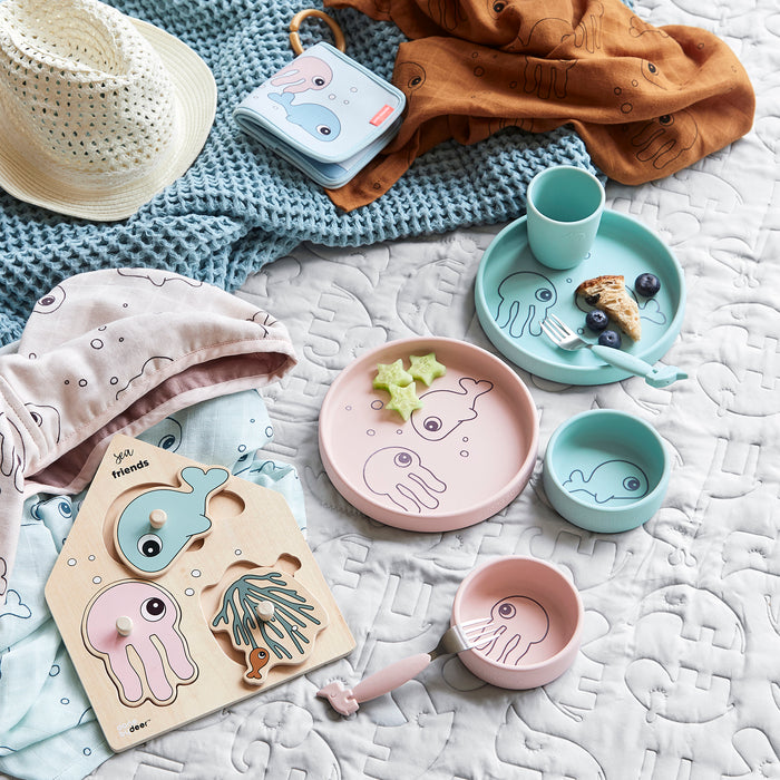 Done by Deer Sea Friends Serviesset - Blauw