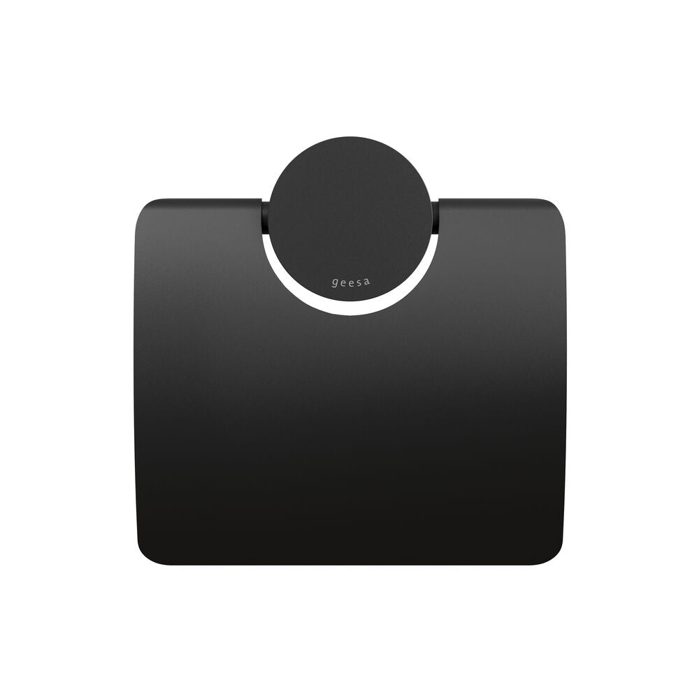 Geesa Opal Toiletrolhouder met Klep - Zwart