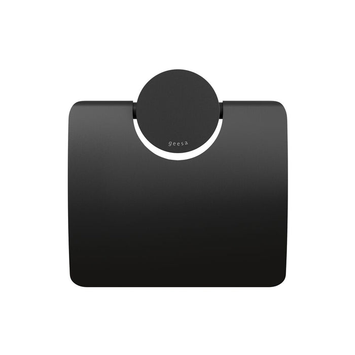 Geesa Opal Toiletrolhouder met Klep - Zwart