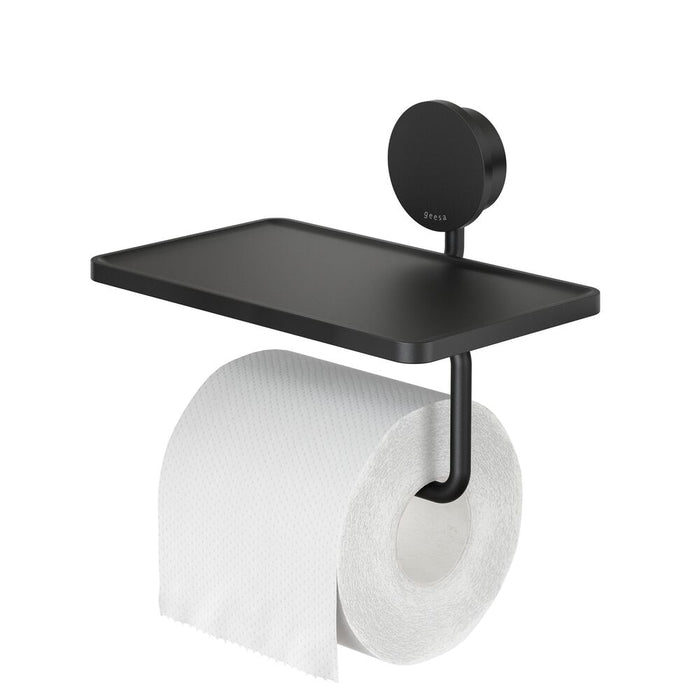 Geesa Opal Toiletrolhouder met Planchet - Zwart