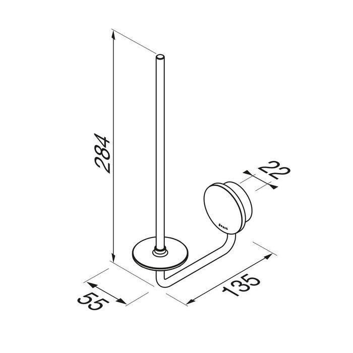 Geesa Opal Reserverolhouder - Zwart Metaal Geborsteld