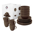 vtwonen Relievo Serviesset 16-delig - Warm Brown