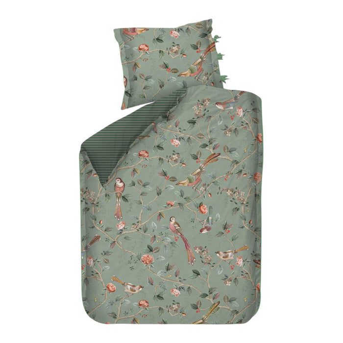 Pip Studio Good Nightingale Dekbedovertrek 140 x 200/220 cm - Lichtgroen