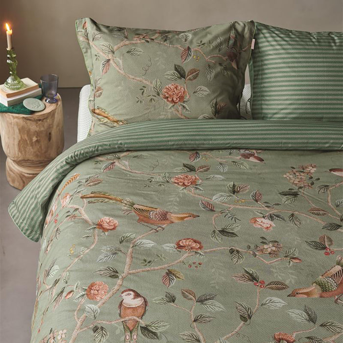 Pip Studio Good Nightingale Dekbedovertrek 140 x 200/220 cm - Lichtgroen