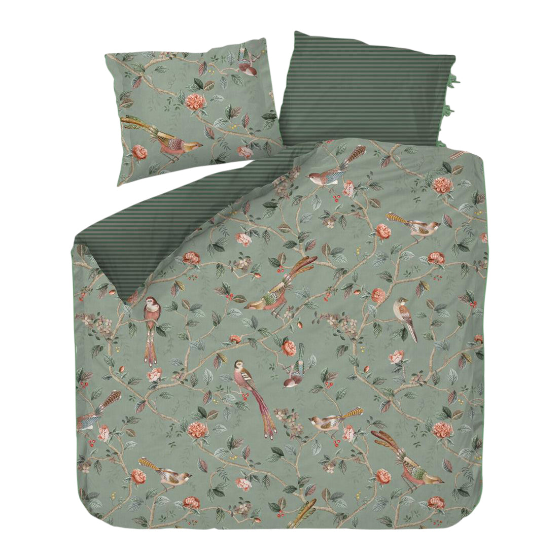 Pip Studio Good Nightingale Dekbedovertrek 240 x 200/220 cm - Lichtgroen