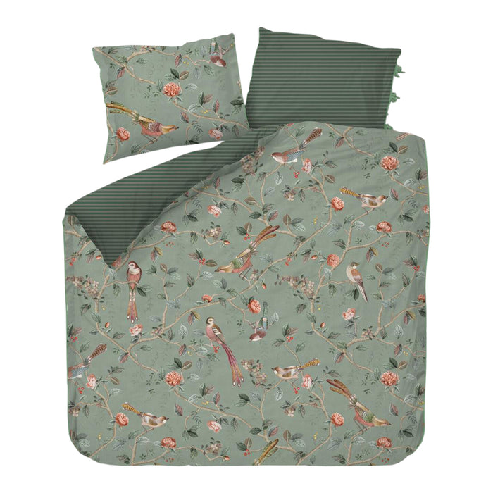 Pip Studio Good Nightingale Dekbedovertrek 240 x 200/220 cm - Lichtgroen