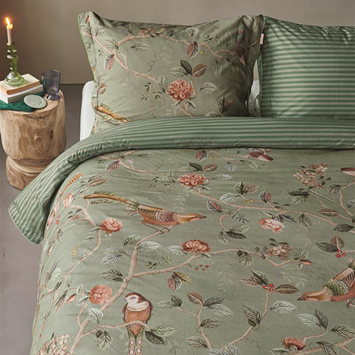 Pip Studio Good Nightingale Dekbedovertrek 240 x 200/220 cm - Lichtgroen