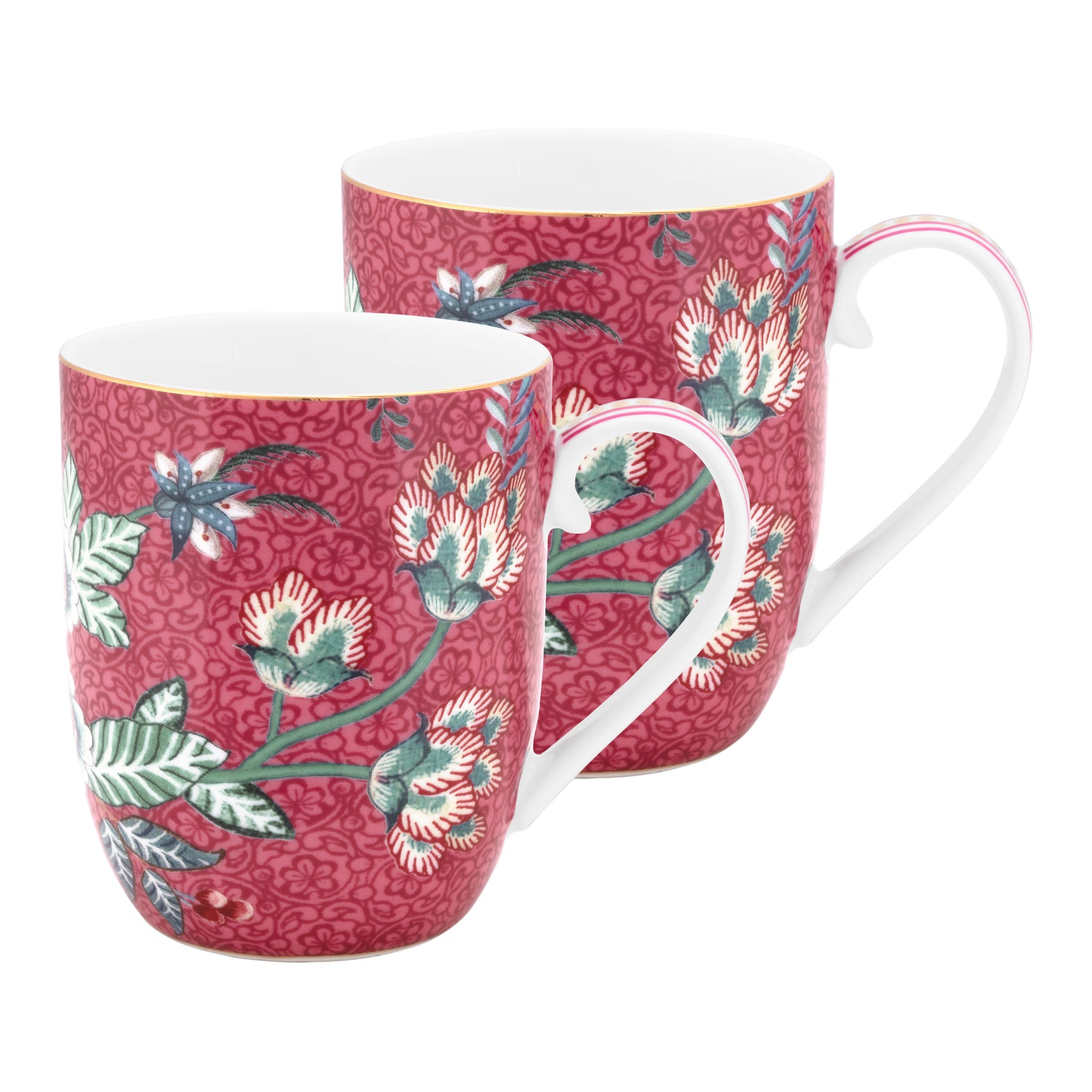 Pip Studio Flower Festival Beker Small - Set van 2 - Donkerroze