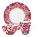 Pip Studio Flower Festival Ontbijtset - Set van 3 - Donkerroze